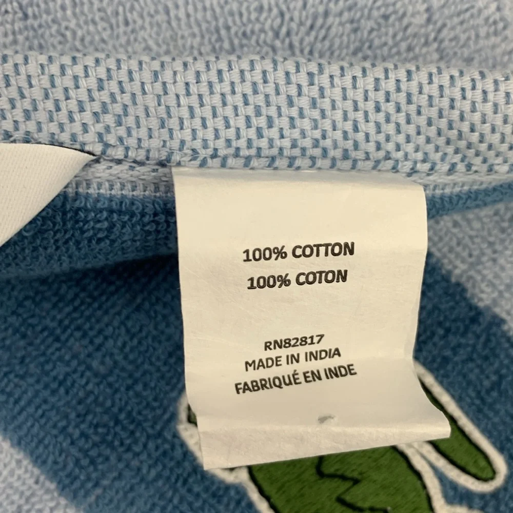 Lacoste Bath Towel Shades of Blue Alligator logo 30x52 inch New NWT
